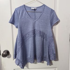 Lilac Short Sleeve Lacy Top